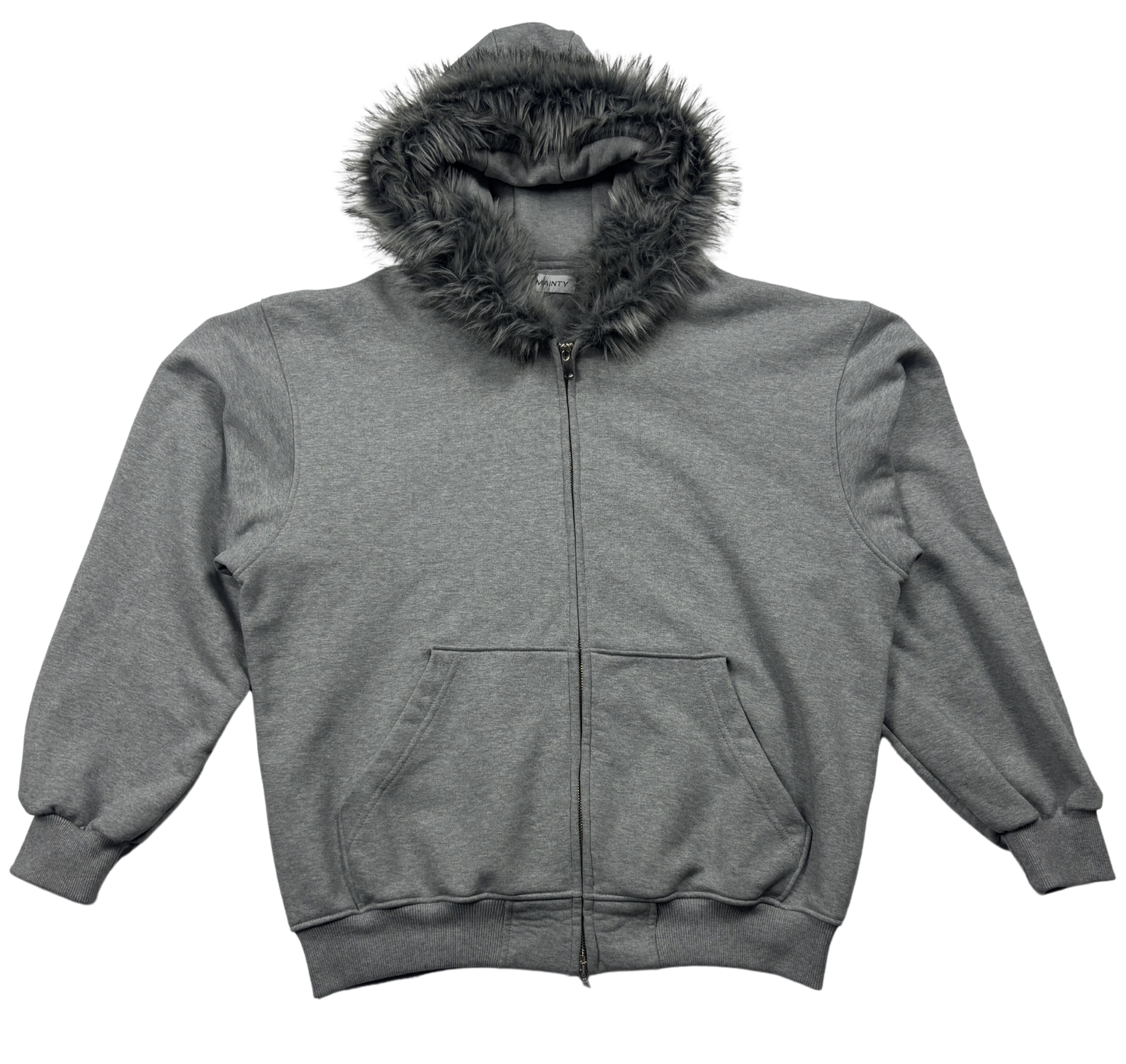 Fur Zipper Grey