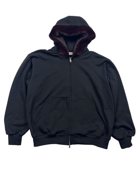 Fur Zipper Black