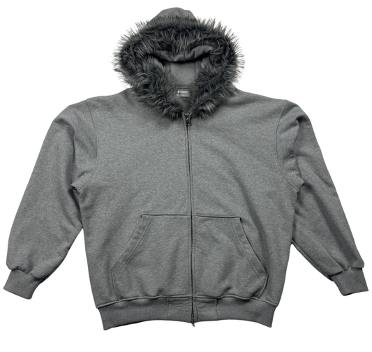 Fur Zipper Grey