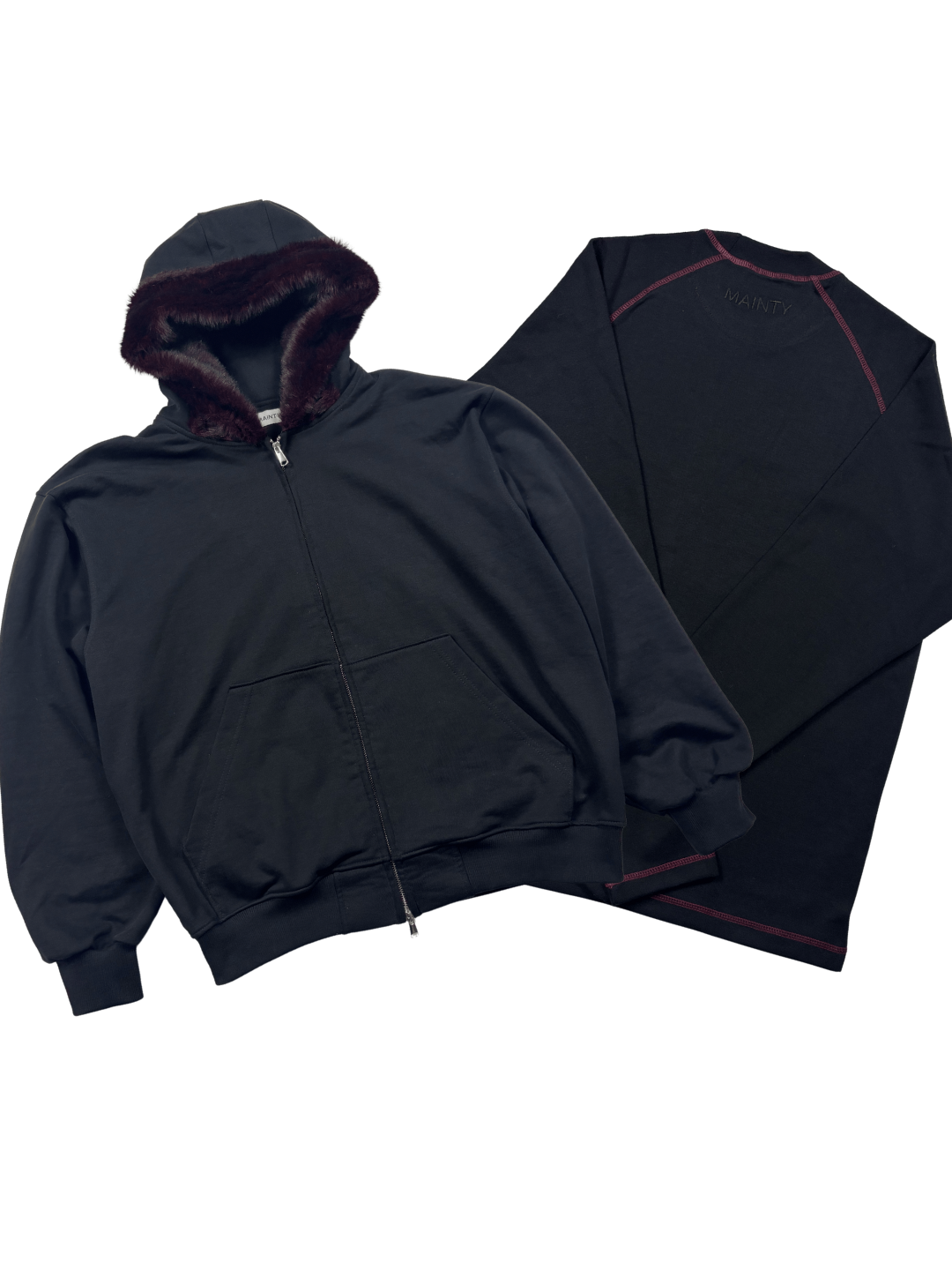 FUR ZIPPER BLACK X LONGSLEEVE